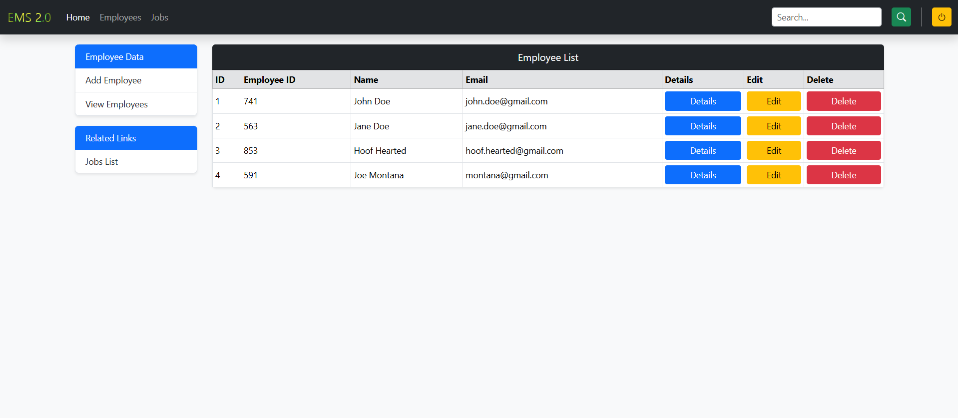 CMS dashboard screenshot