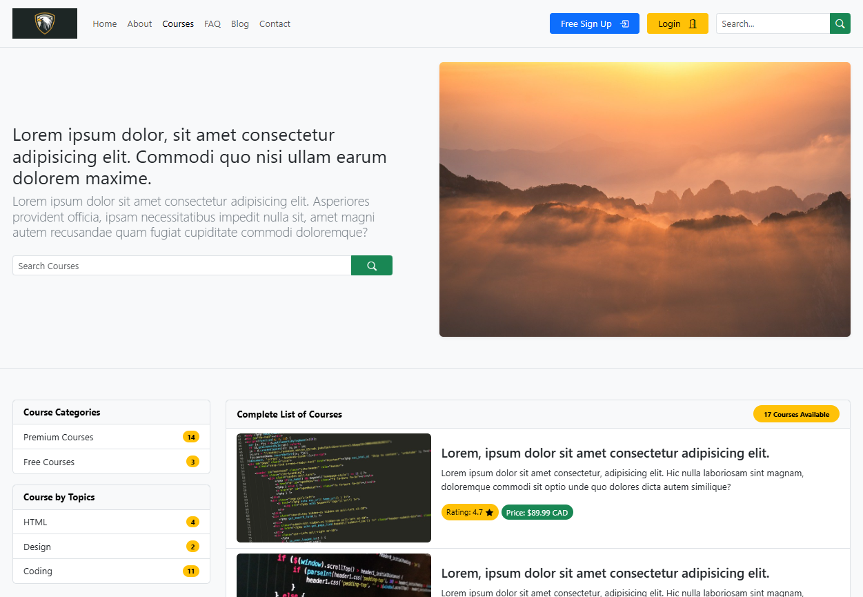 Bootstrap education website